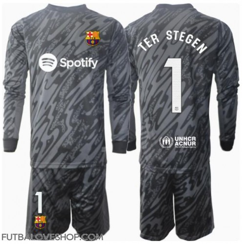 Dres Barcelona Ter Stegen #1 Brankarsky Tretina pre deti 2024-25 Dlhy Rukáv (+ trenírky)